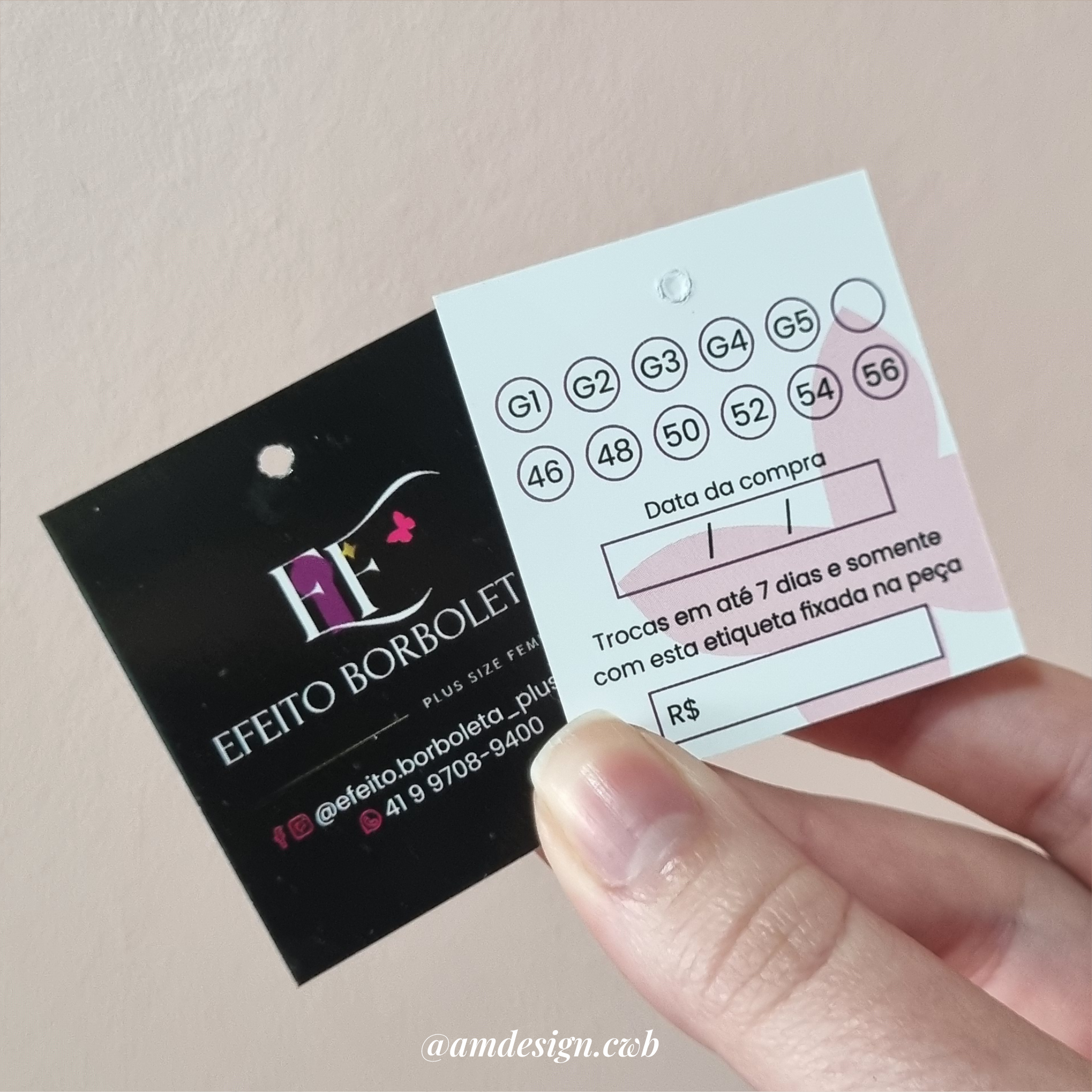 Mini Tag para Roupas | Verniz Total Frente