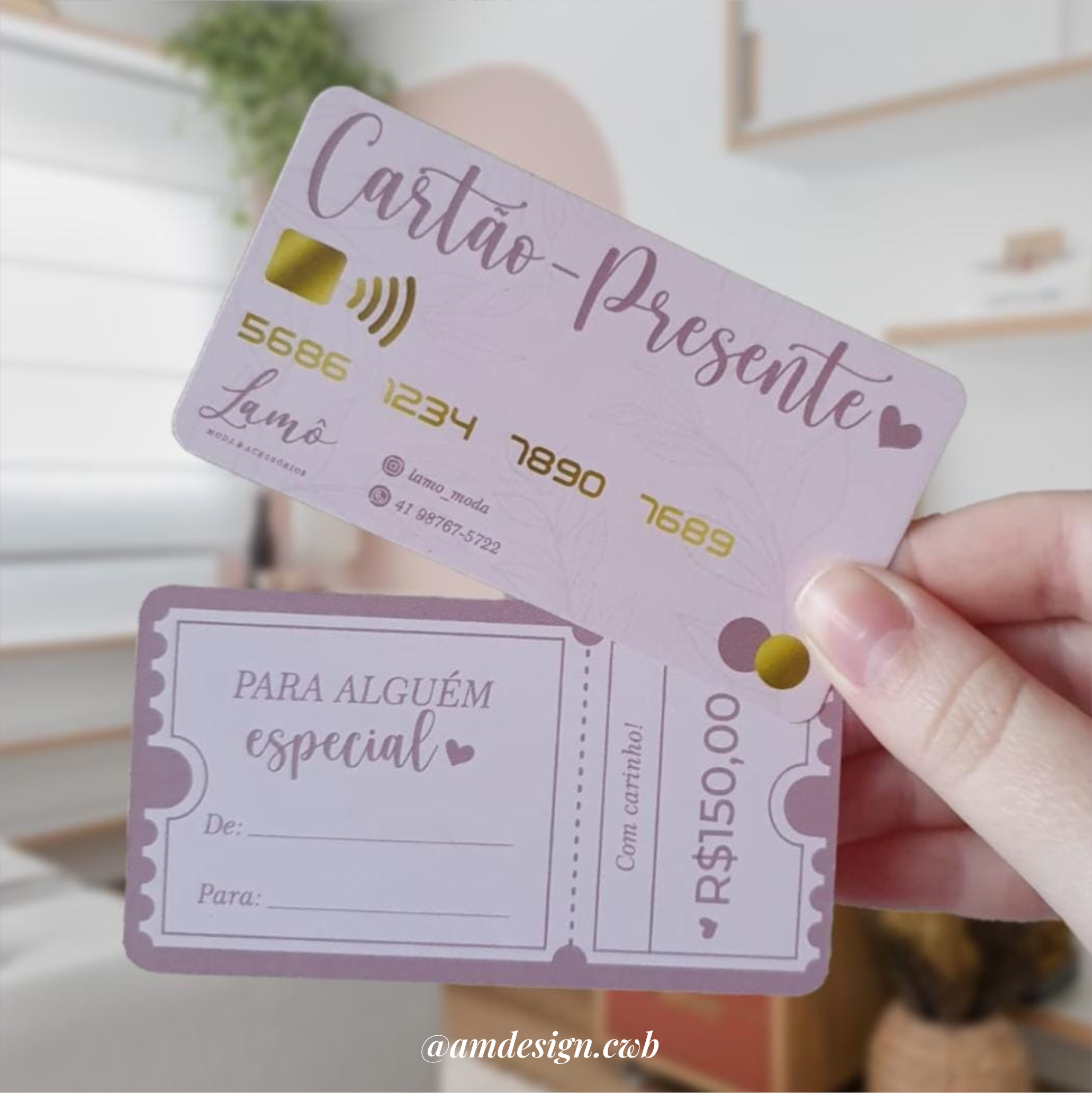 Cartão-Presente 9x5cm | Verniz total frente