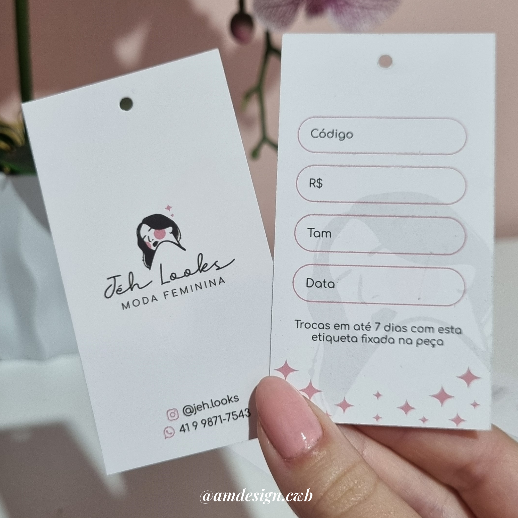 Tag para Roupas | Verniz Total Frente
