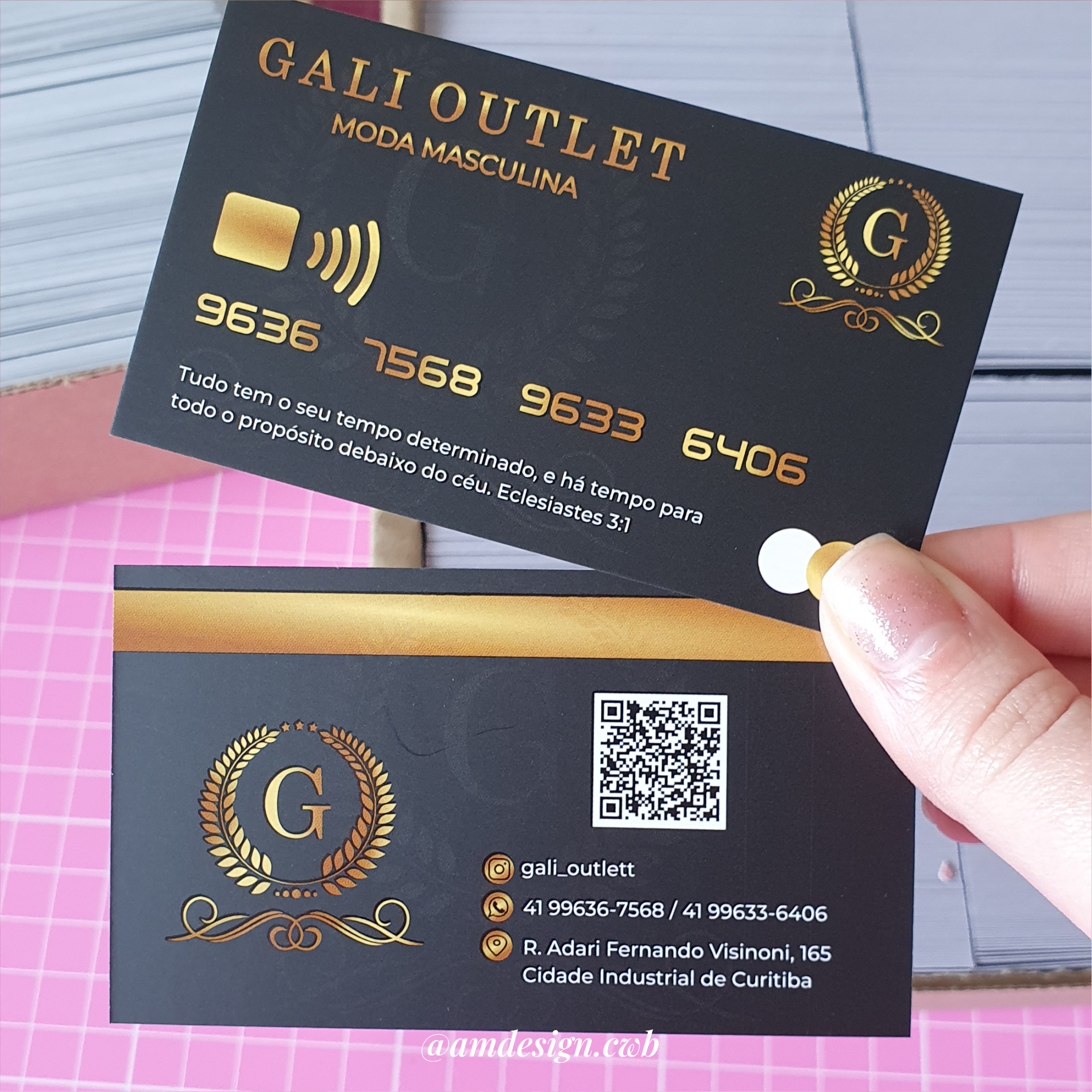 Cartão Modelo Crédito | Verniz total frente