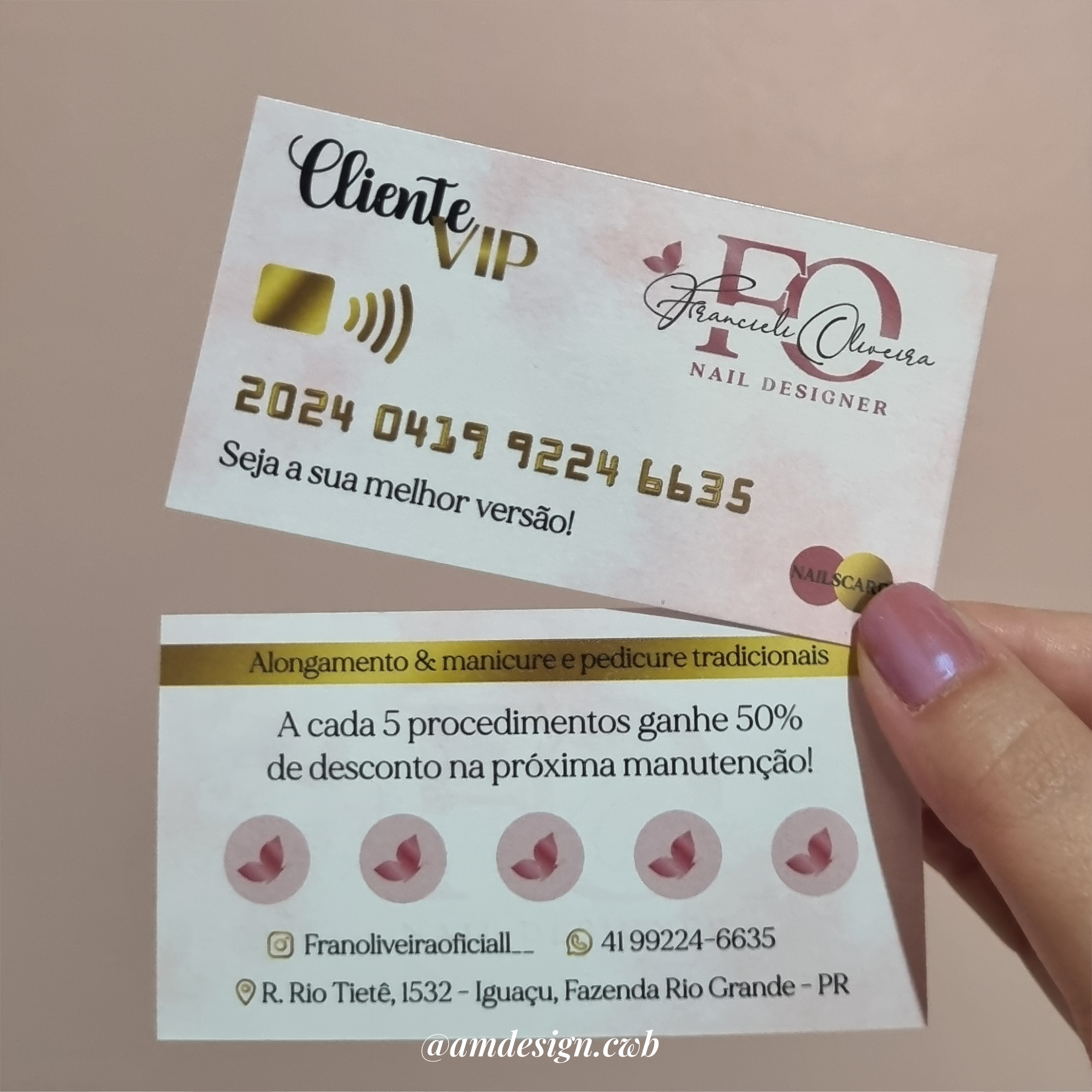 Cartão Fidelidade | Verniz total frente