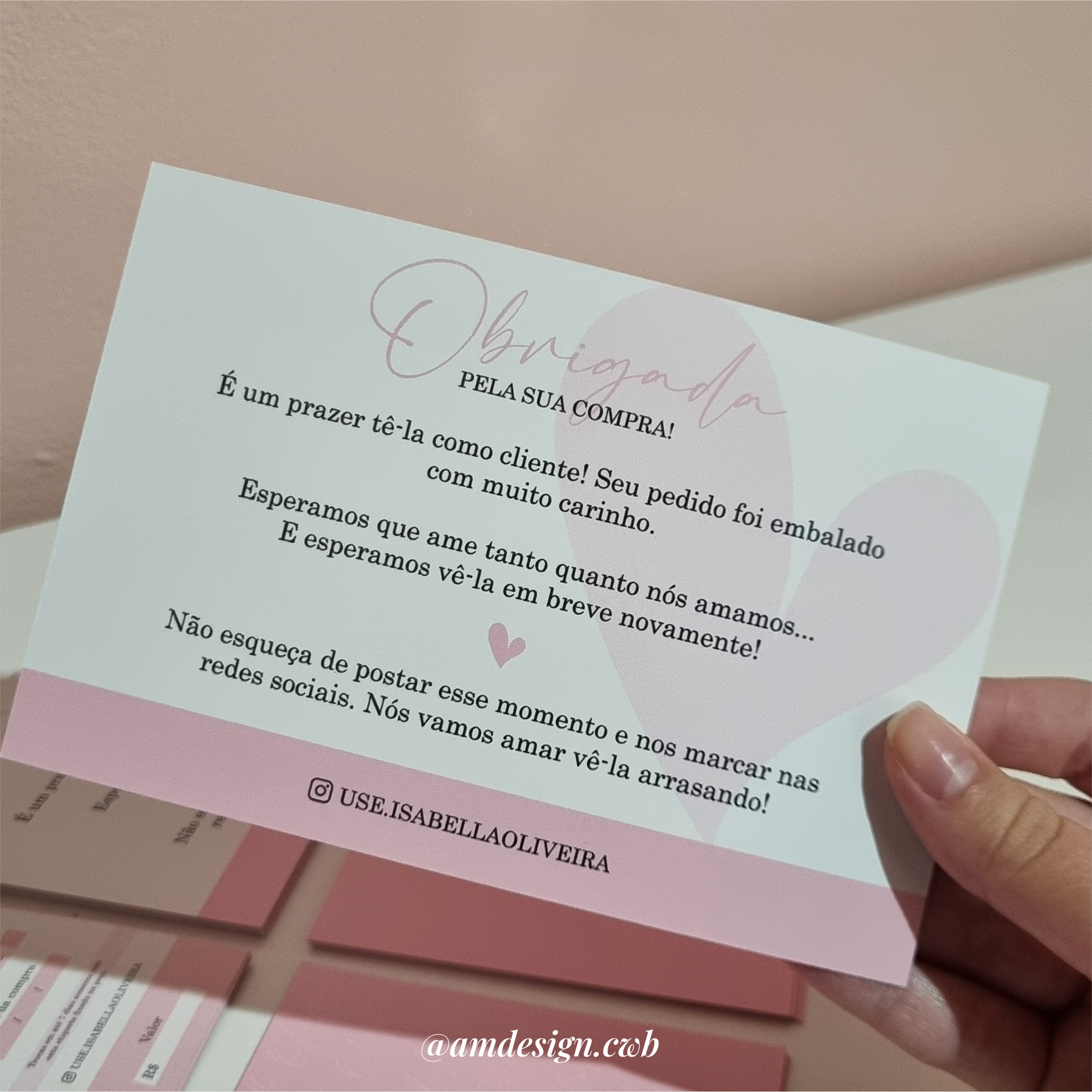 Cartão de Agradecimento 10X15cm | Verniz total frente